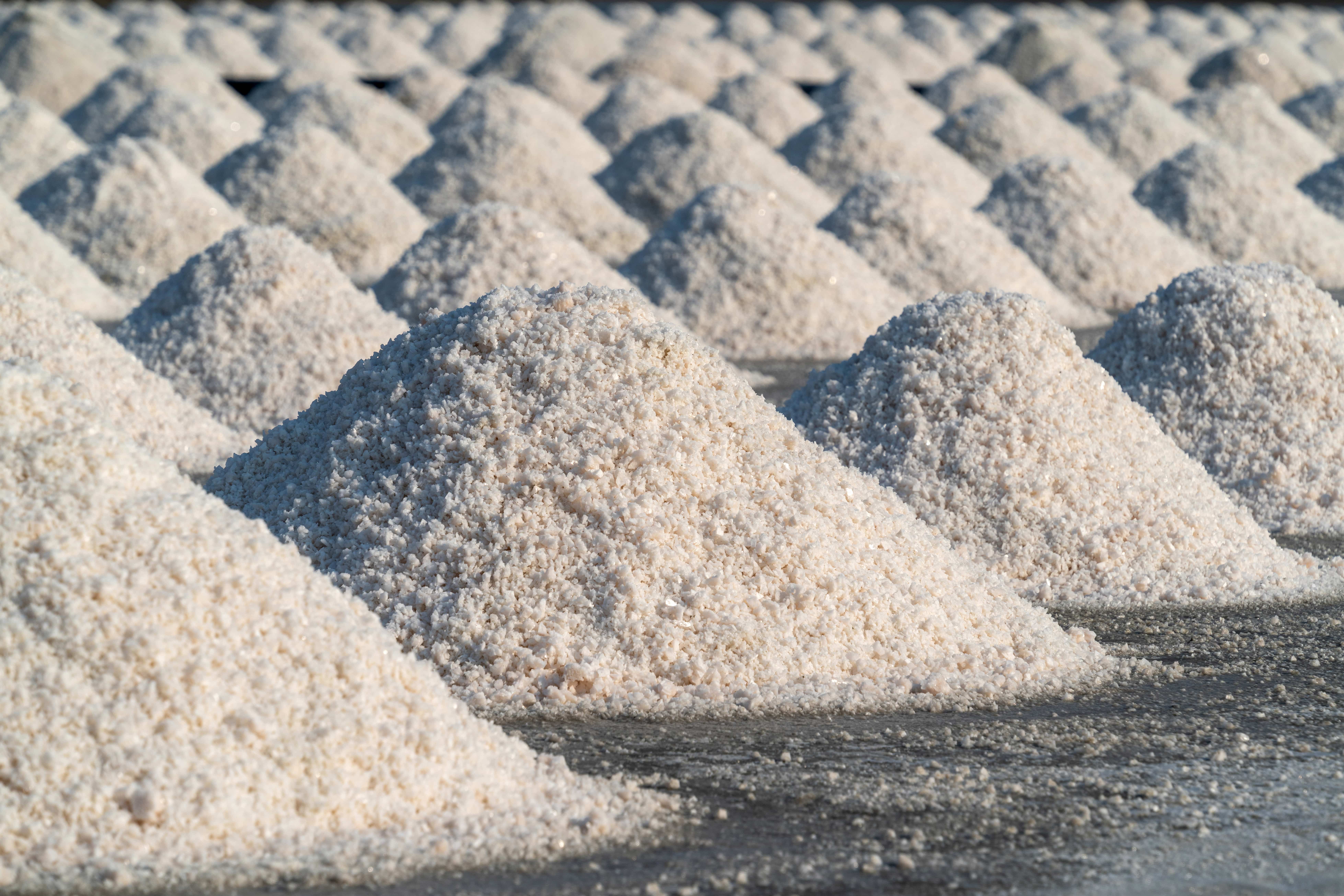 Industrial raw multi-purpose salt pile from North Sinai Egypt